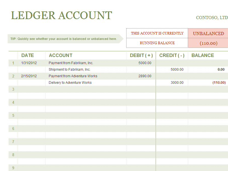 12 Excel General Ledger Templates Excel Templates