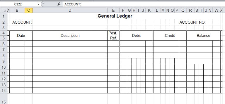 Excel General Ledger Templates Excel Templates