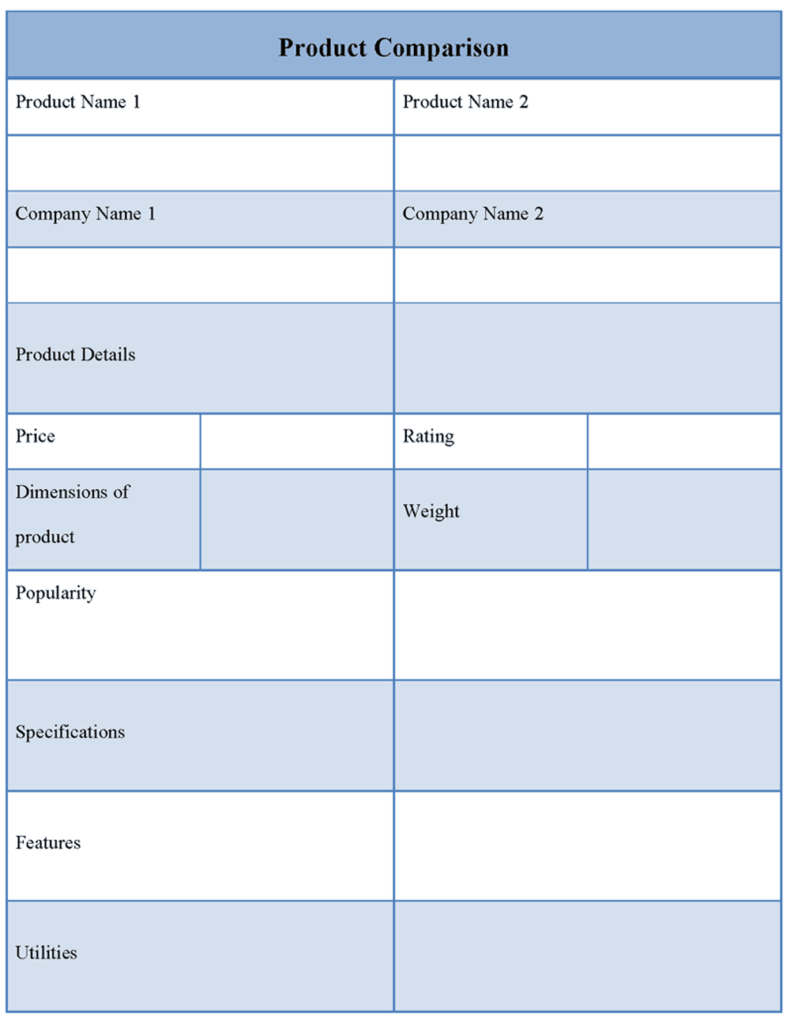 8+ Product Comparison Templates Excel - Excel Templates