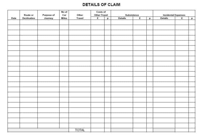 expense claim form template 3664 - Excel Templates