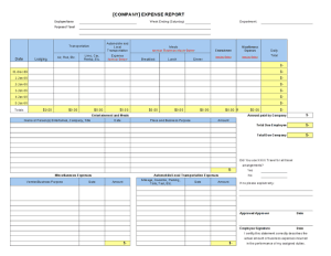 production expense report template