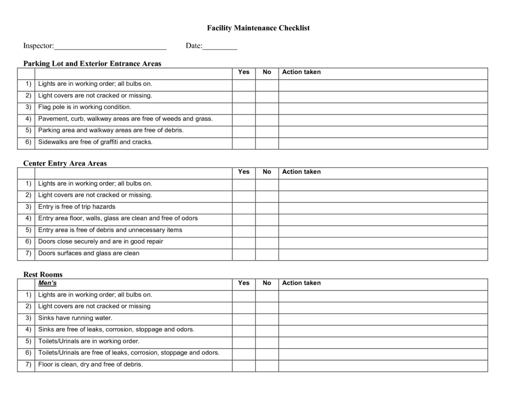 Maintenance Training Plan Template