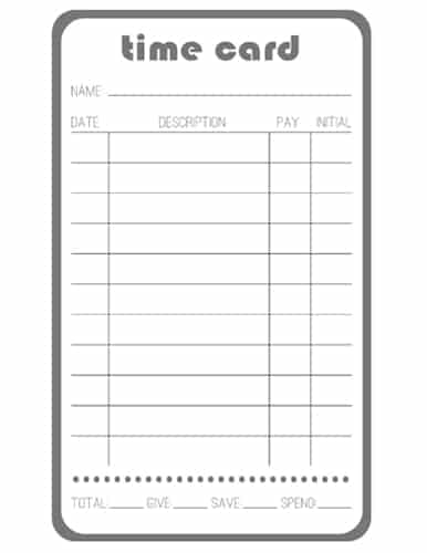 simple time card