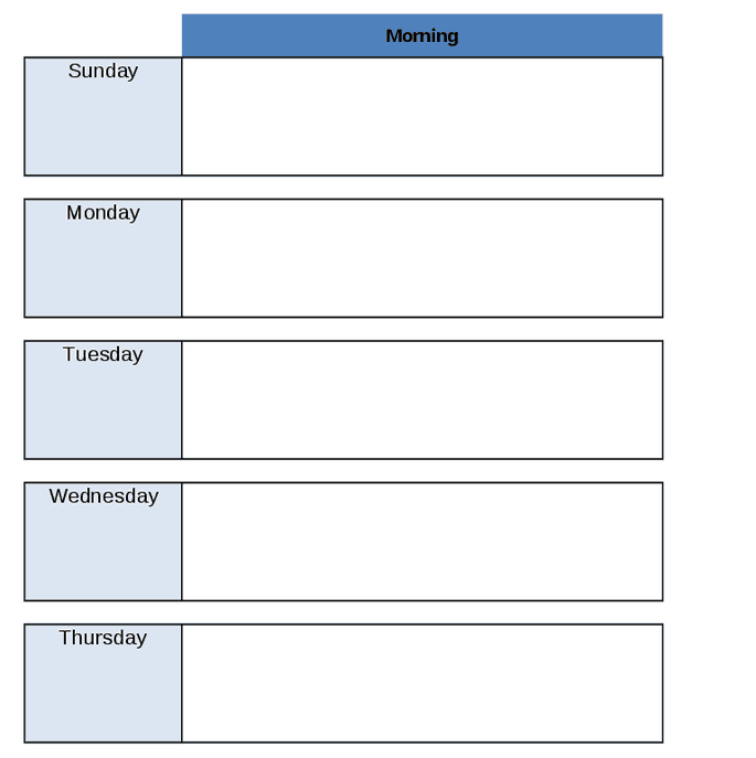 weekly schedule template 666 - Excel Templates