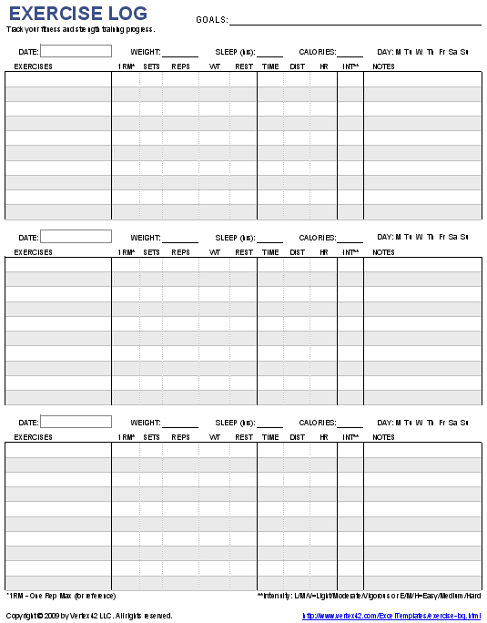 Workout Plan Template Excel MS Excel Templates