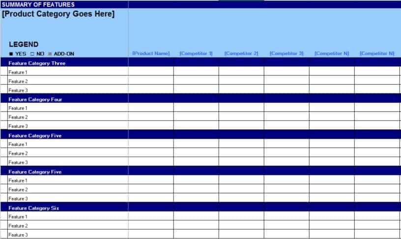 8 Product Comparison Templates Excel Excel Templates