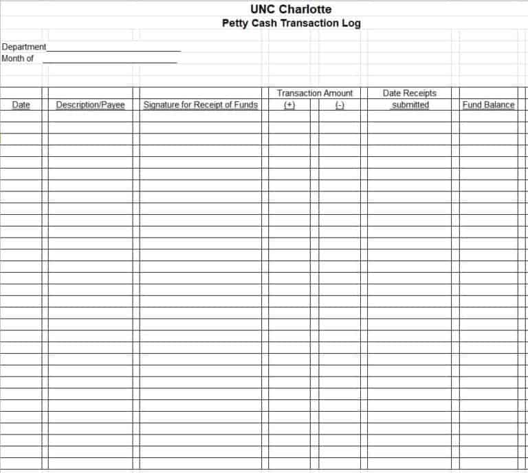 FREE 14+ Petty Cash Log Templates Excel - Excel Templates