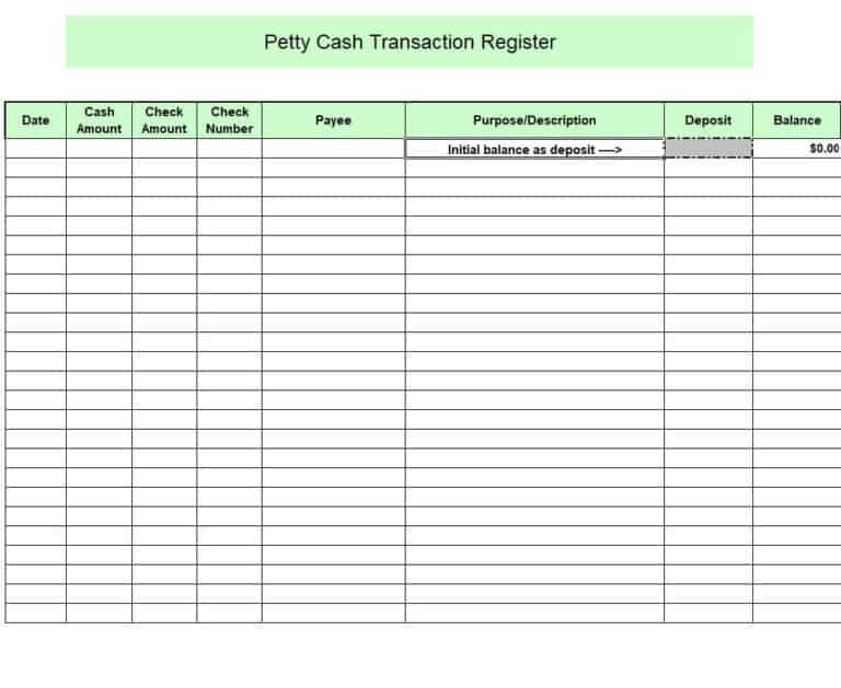 FREE 14+ Petty Cash Log Templates Excel - Excel Templates