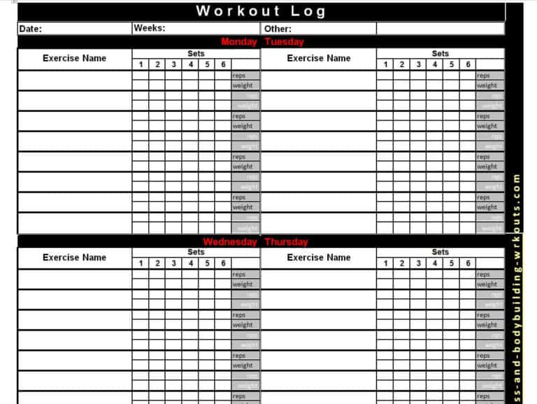 13+ Workout Templates FREE [WORD, EXCEL] - Excel Templates