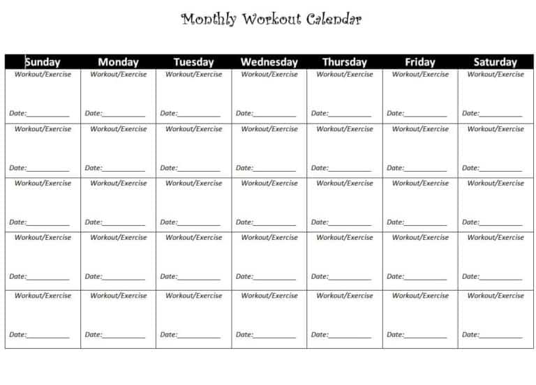 13+ Workout Templates FREE [WORD, EXCEL] - Excel Templates