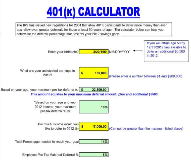 Top K Contribution Calculator Templates In Excel Excel Templates