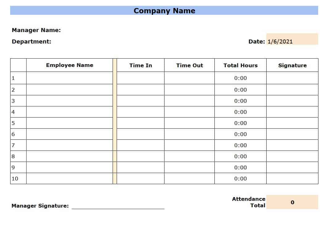 11+ Sample Attendance Sheet Excel Templates - Excel Templates