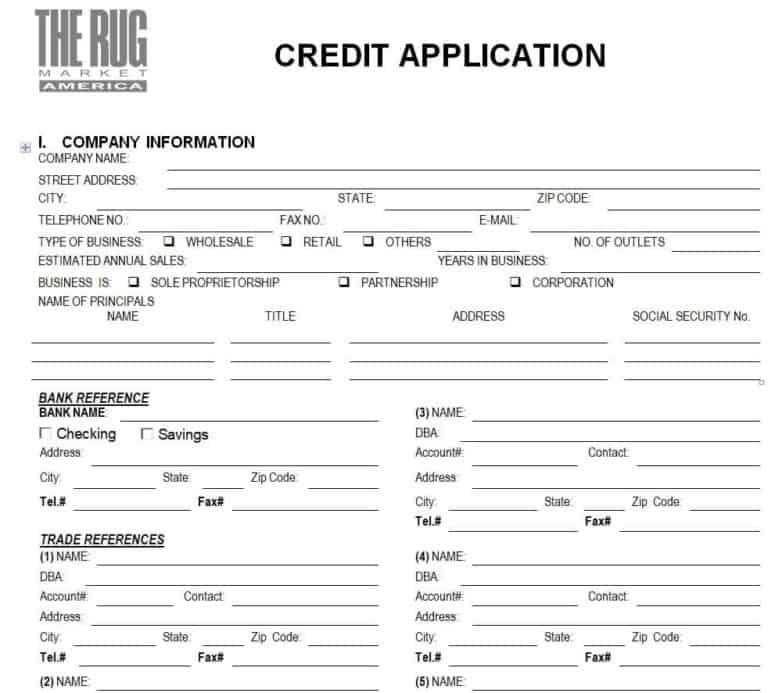 20+ FREE Credit Application Form Templates - Excel Templates