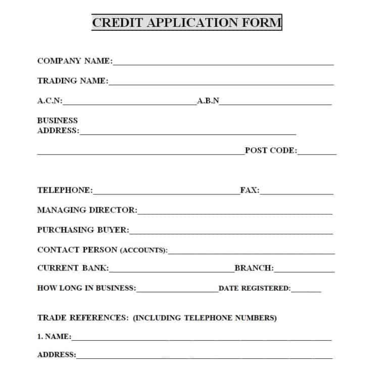 20+ Free Credit Application Form Templates - Excel Templates