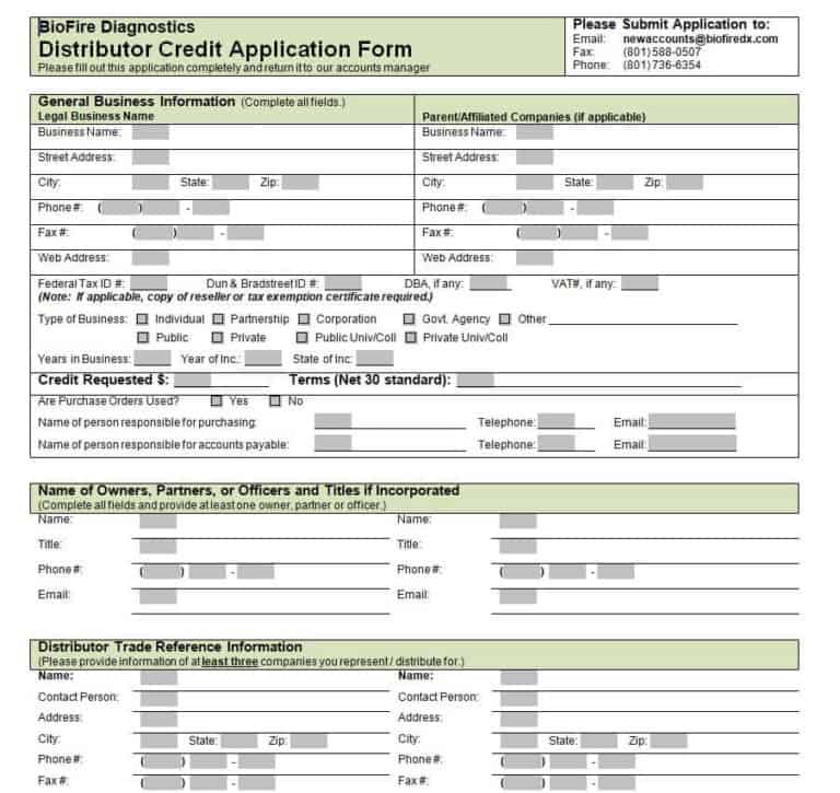 20 Free Credit Application Form Templates Excel Templates 1195