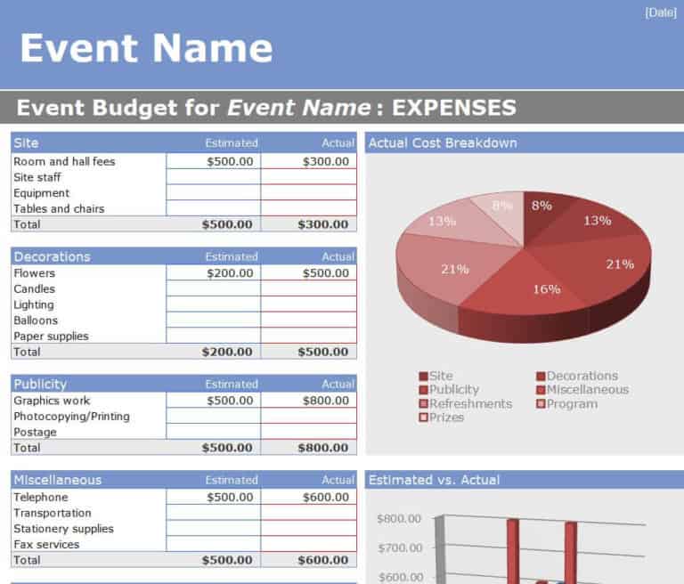 Top 10 FREE Event Budget Planning Templates - Excel Templates