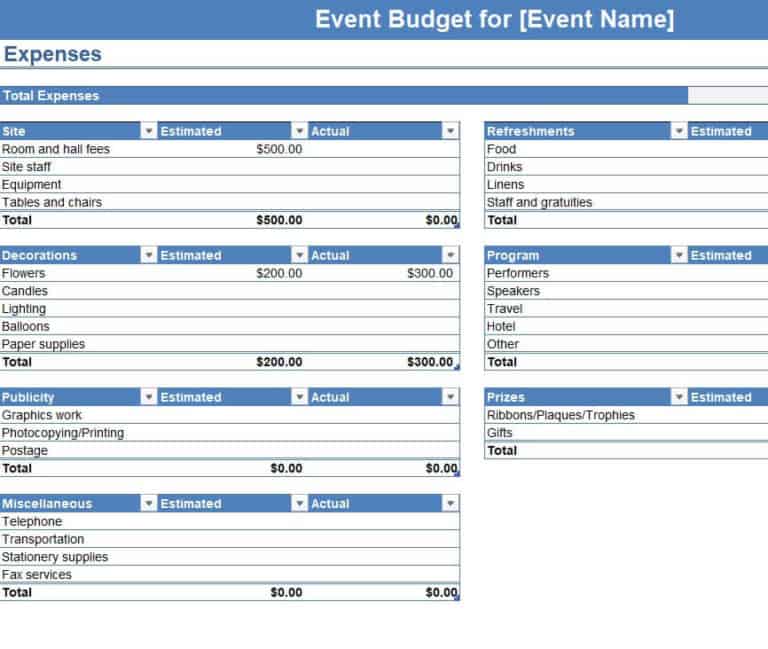 Top 10 FREE Event Budget Planning Templates - Excel Templates