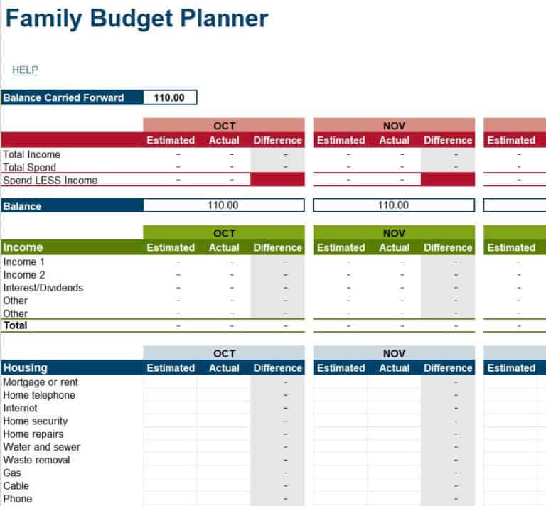 14+ Practical Household Budget Spreadsheet Templates - Excel Templates