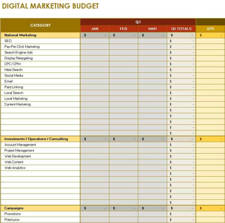 15+ Practical Marketing Budget Excel Templates - Excel Templates